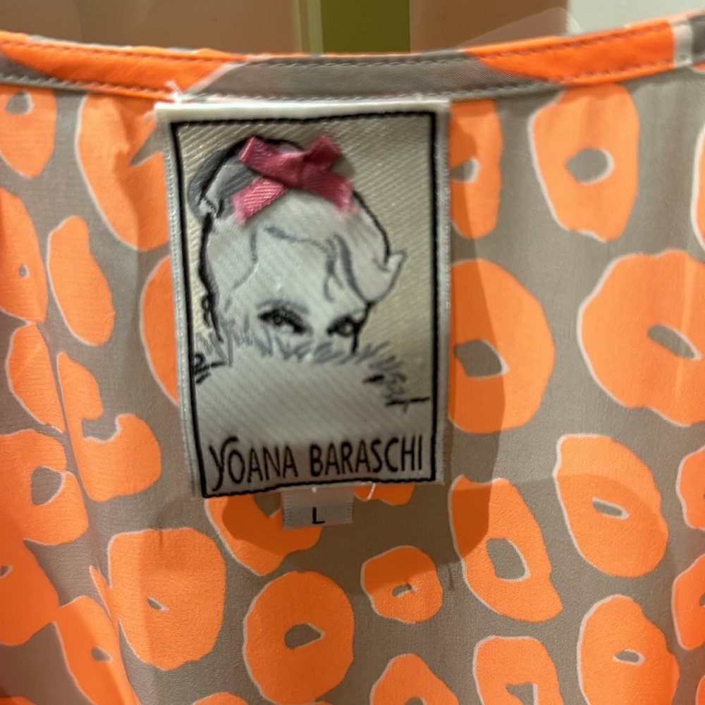 Yoana Baraschi Woman’s Dress Size Large Orange/Gray - Picture 5 of 6